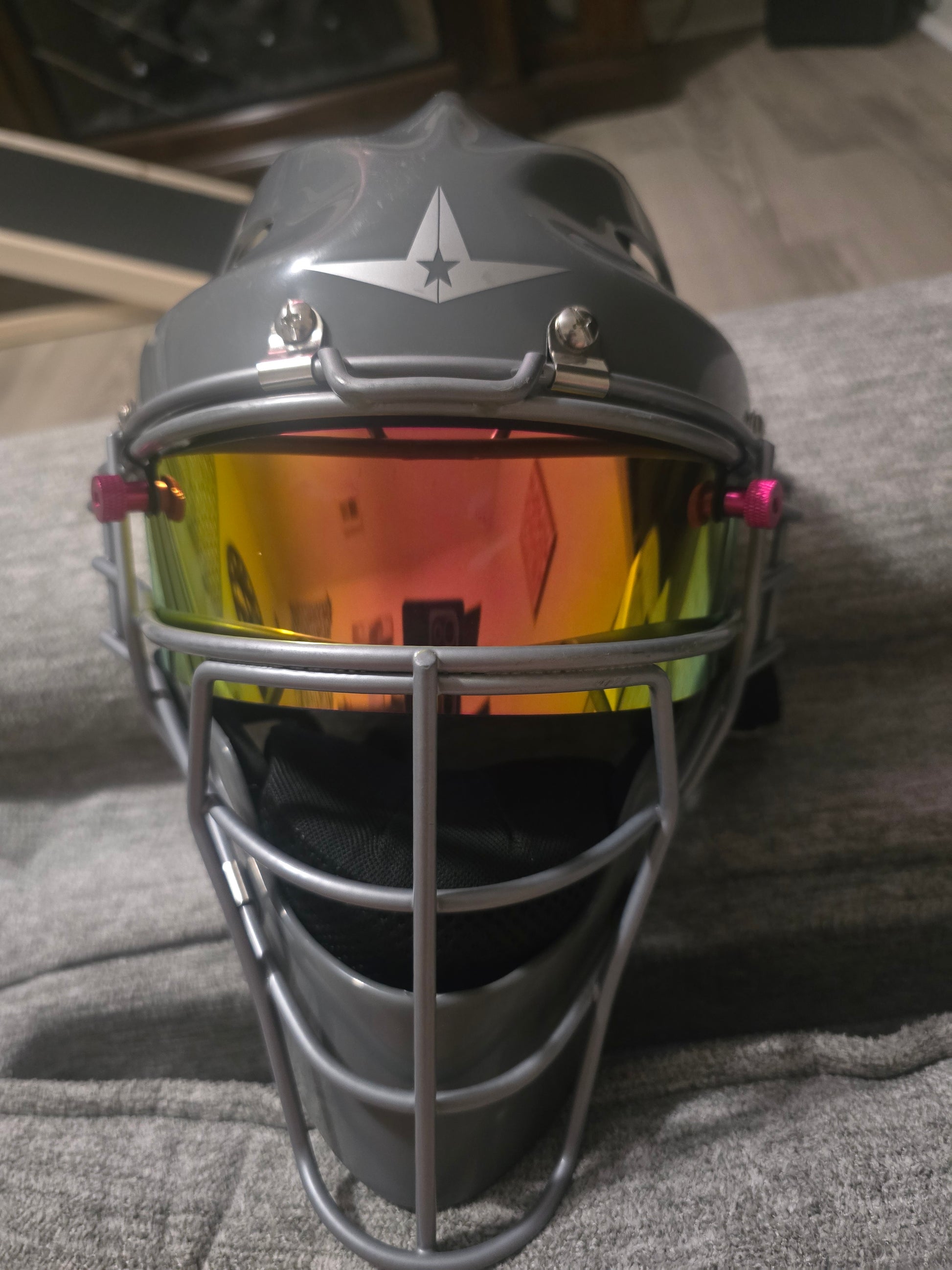 can.a football.helmet visor.fit a catchers.helmet All Star MVP3 / Top Star Catchers Mask Visor